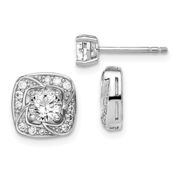 Sterling Silver CZ Stud & Jacket Post Earrings