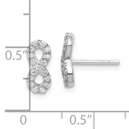 Sterling Silver CZ Infinity Post Earrings