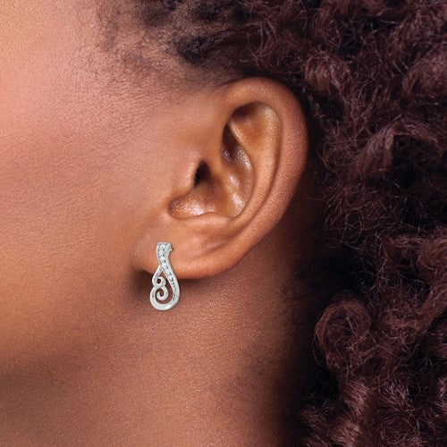 Sterling Silver CZ Post Earrings