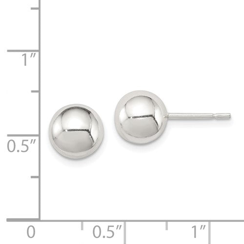 Sterling Silver 8mm Ball Post Earrings