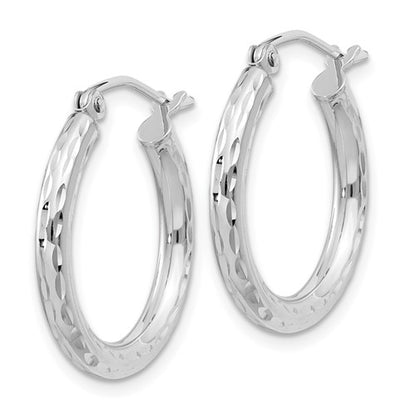 Sterling Silver Diamond-Cut Hoop Earrings - 22 mm