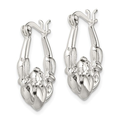 Sterling Silver Claddagh Semi-Solid Hoop Earrings