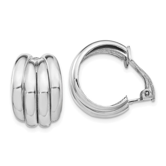 Sterling Silver Rhodium-Plated Clip Back Non-Pierced Earrings