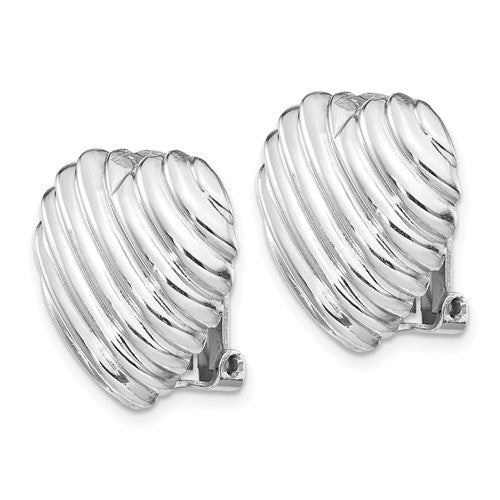 Sterling Silver Heart Clip-On Non-Pierced Earrings