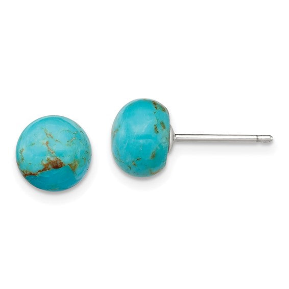 Sterling Silver Turquoise Stone Post Earrings