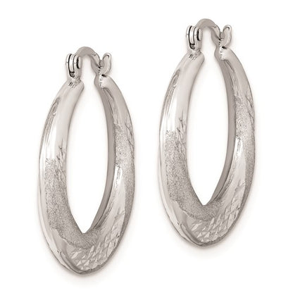 Sterling Silver Scalloped Hoop Earrings