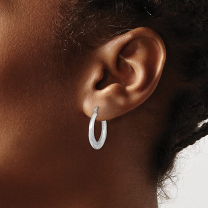 Sterling Silver Scalloped Hoop Earrings