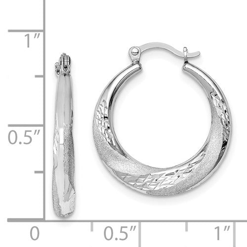 Sterling Silver Scalloped Hoop Earrings