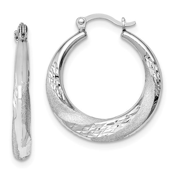 Sterling Silver Scalloped Hoop Earrings