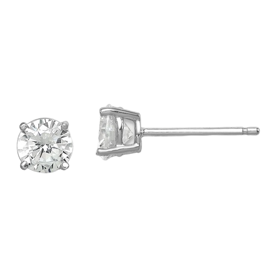 Sterling Silver CZ Stud Earrings