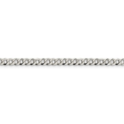 Sterling Silver Rhodium-Plated Beveled Cuban Link Chains - 4.00 mm