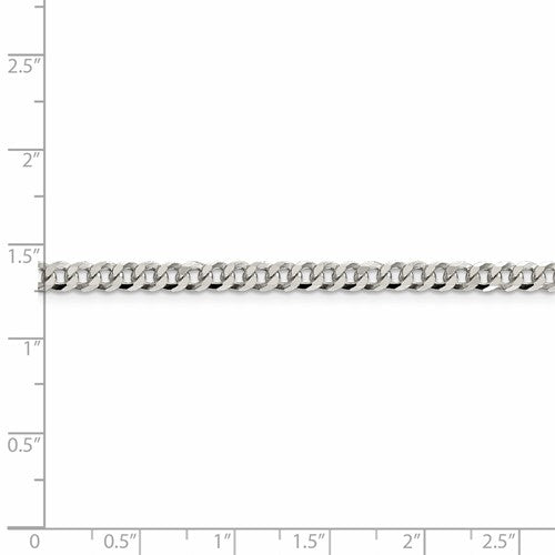 Sterling Silver Rhodium-Plated Beveled Cuban Link Chains - 4.00 mm