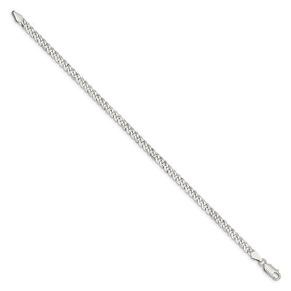 Sterling Silver Rhodium-Plated Beveled Cuban Link Chains - 4.00 mm