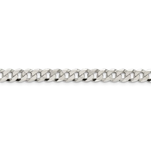 Sterling Silver Beveled Cuban Link Chains 6.00 mm