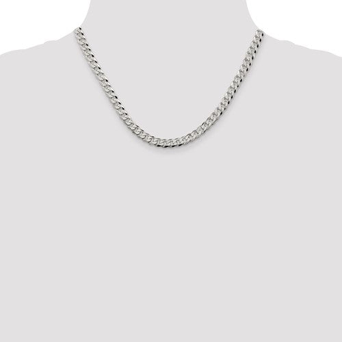 Sterling Silver Beveled Cuban Link Chains 6.00 mm