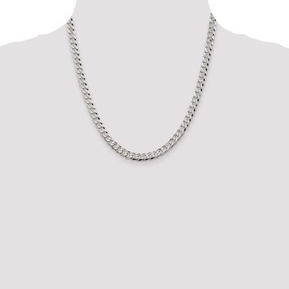 Sterling Silver Beveled Cuban Link Chains 6.00 mm