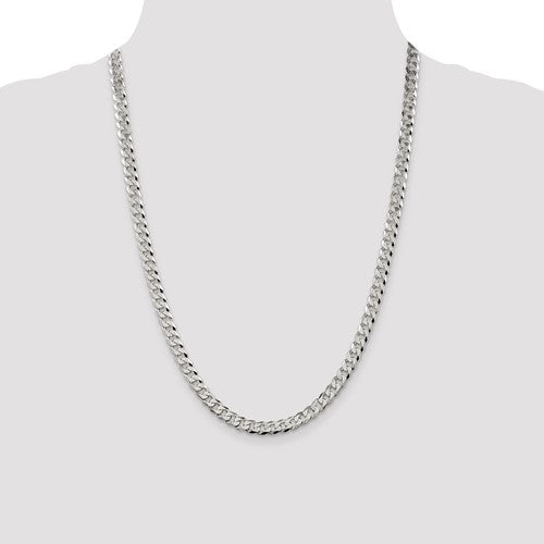 Sterling Silver Beveled Cuban Link Chains 6.00 mm