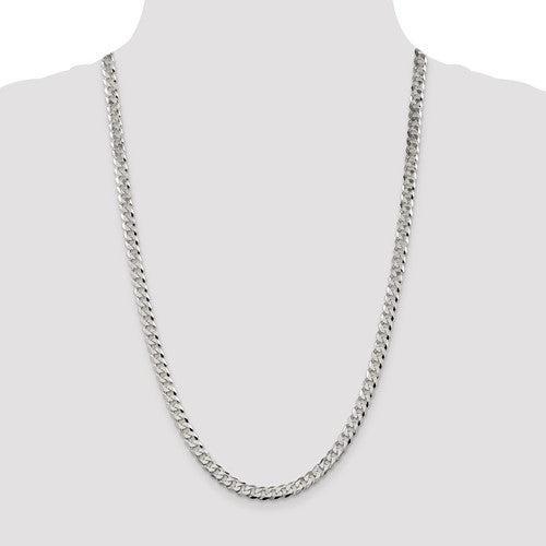 Sterling Silver Beveled Cuban Link Chains 6.00 mm