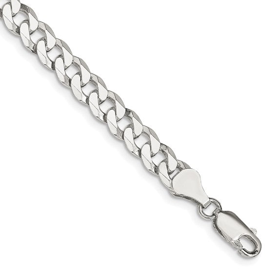 Sterling Silver Beveled Cuban Link Chains 6.00 mm