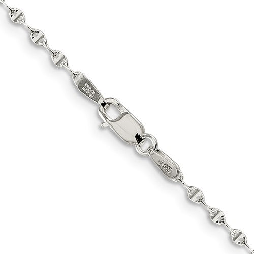 Sterling Silver Fancy Wave Flat Link Chain 1.75 mm