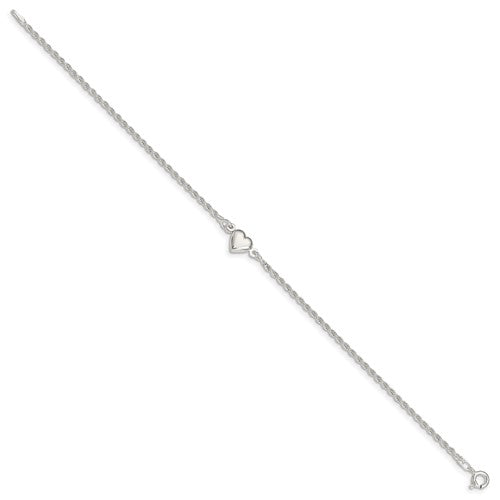 Sterling Silver Heart Anklet