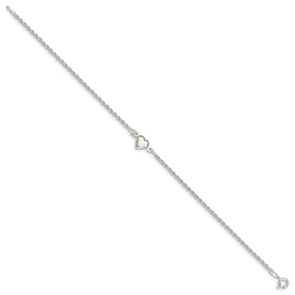 Sterling Silver Heart Anklet