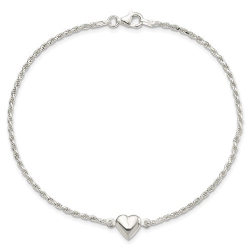 Sterling Silver Heart Anklet