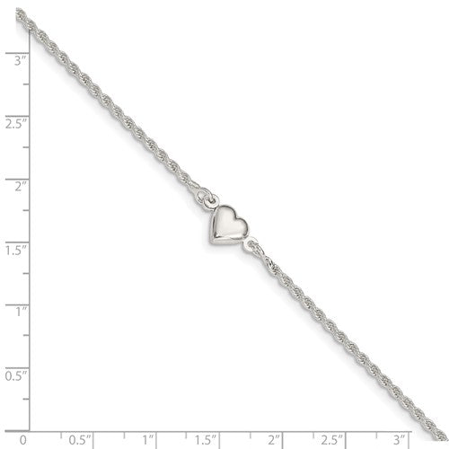 Sterling Silver Heart Anklet