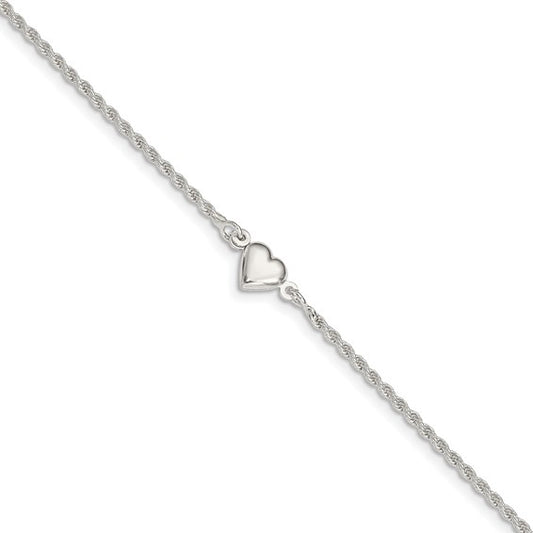 Sterling Silver Heart Anklet