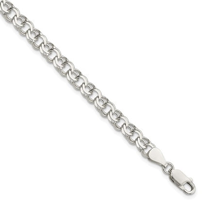 Sterling Silver Women's 6mm Double Link Charm Bracelet