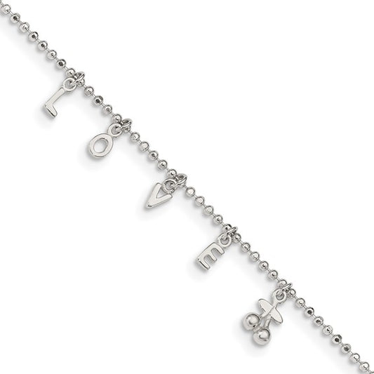 Sterling Silver LOVE Anklet