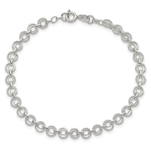 Sterling Silver Fancy Circle Bracelet