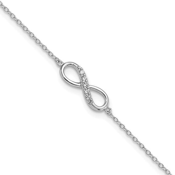 Sterling Silver CZ Infinity Bracelet