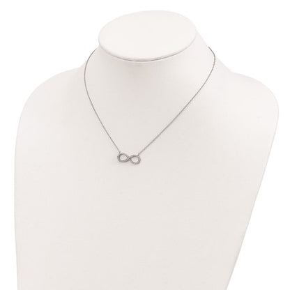 Sterling Silver CZ Infinity Necklace