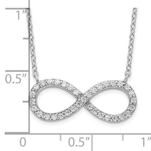 Sterling Silver CZ Infinity Necklace