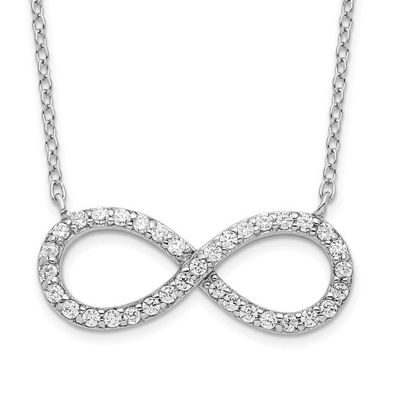 Sterling Silver CZ Infinity Necklace