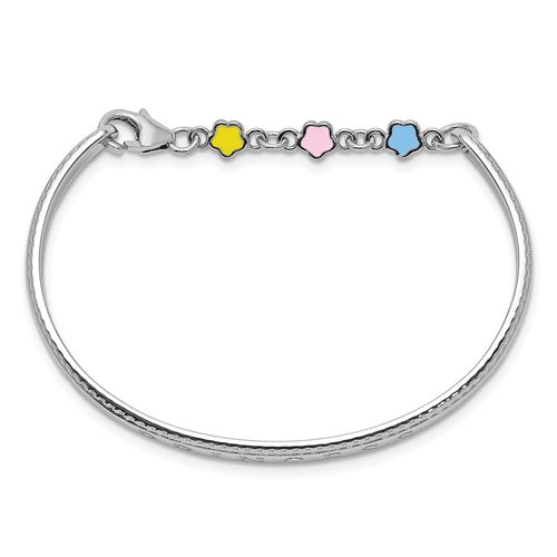 Sterling Silver Children's Enameled Princess Bangle Bracelet