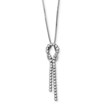 Sterling Silver CZ Knotted Snake Necklace