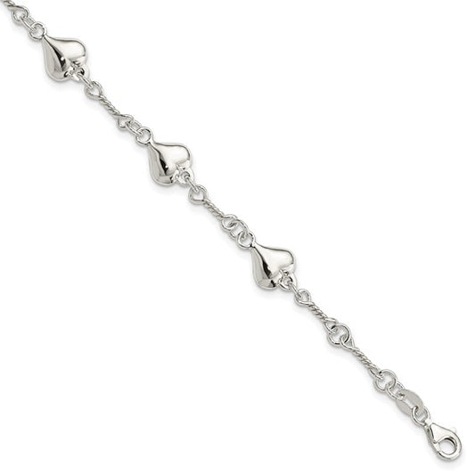 Sterling Silver Heart Bracelet