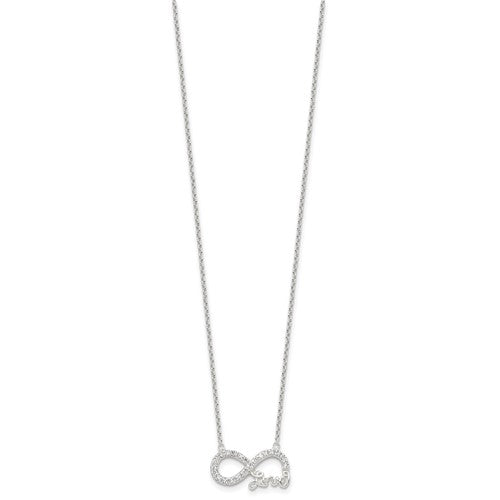 Sterling Silver CZ Infinity Love Necklace