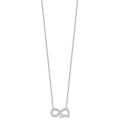 Sterling Silver CZ Infinity Love Necklace