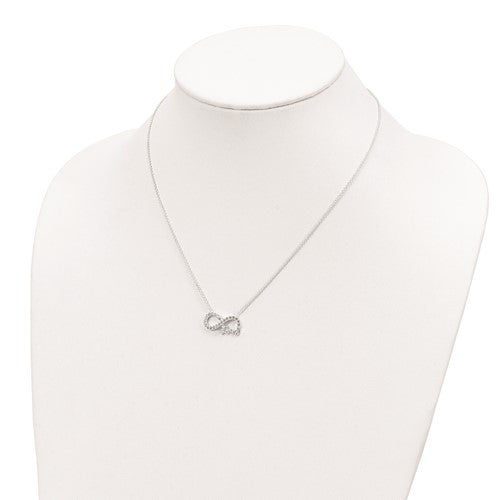 Sterling Silver CZ Infinity Love Necklace