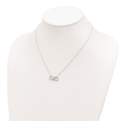 Sterling Silver CZ Infinity Love Necklace