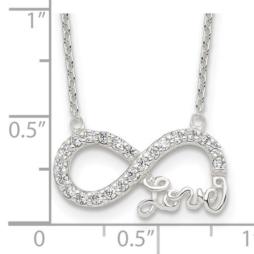 Sterling Silver CZ Infinity Love Necklace