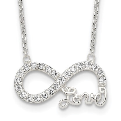 Sterling Silver CZ Infinity Love Necklace