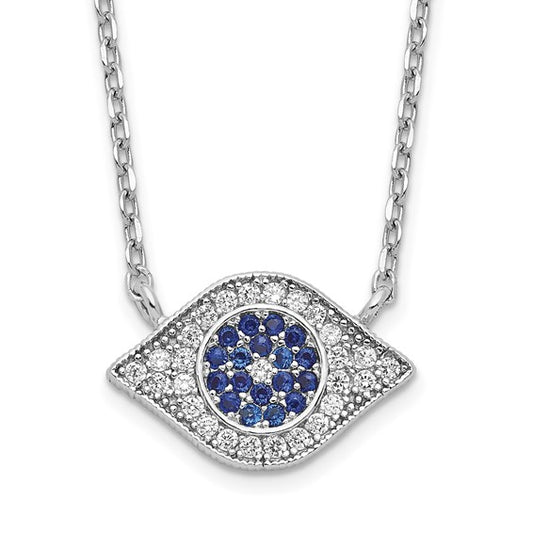 Sterling Silver CZ Eye Necklace