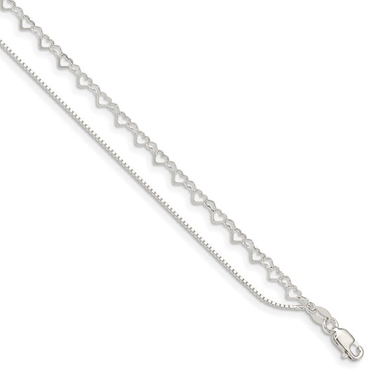 Sterling Silver Heart Anklet