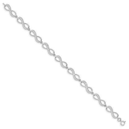 Sterling Silver CZ Infinity Bracelet