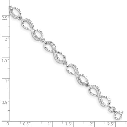 Sterling Silver CZ Infinity Bracelet