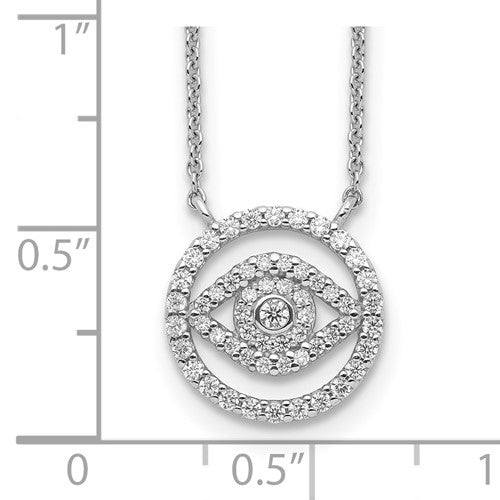 Sterling Silver CZ Circle Eye Pendant